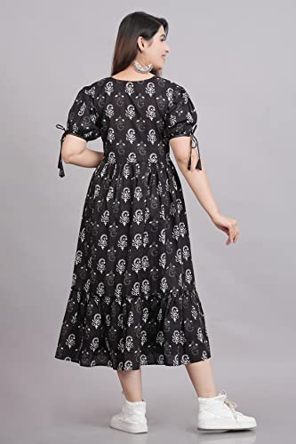 Image of Kuruti B Sheets Women's Cotton Floral Printed Regular Fit Anarkali Kurta for Women