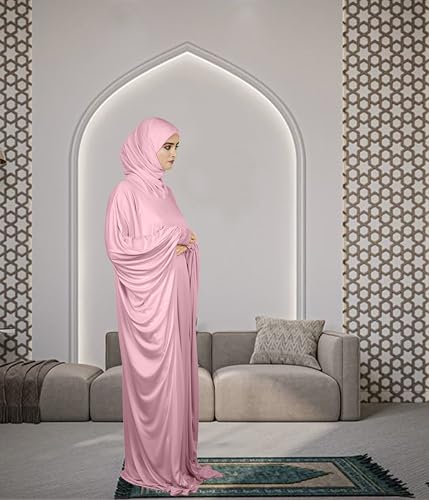 Image of Mehar Namazi Muslim Prayer Dress for Women |Modest Islamic Namaz Dress with Hijab | Soft Strechable Fabric Zunaira Farasha Namaz Outfit