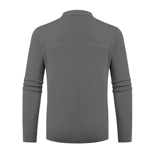 Chaqueta de botones hombre cuello chal con punto de cable elegante 2