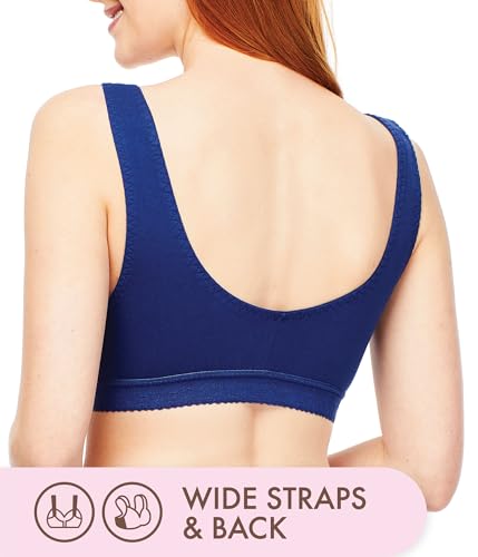 Image of Carole Martin Full-Freedom Front Closure Bra, Perfect Wireless Cotton Sleep Bras for Women