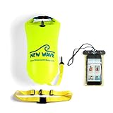 New Wave Swim Buoy - Swimming Tow Float and Drybag for Open Water Swimmers and Triathletes - Light and Visible Float for Safe Training and...