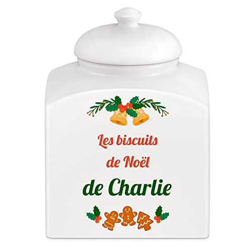 Maverton Bocal à biscuits avec personnalisation pour homme - Pot en céramique imprimé - Pot de stockage avec couvercle - pour lui - anniversaire - pour papa/papy - deco - Pain épice