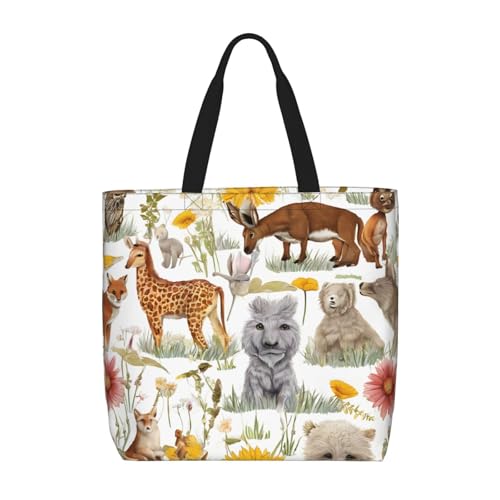(Farm Animal) Large Reusable Tote Bag For Women Foldable Washable Shoulder Bag For Shopping Beach Travel Gym Work Stylish Gift Bag