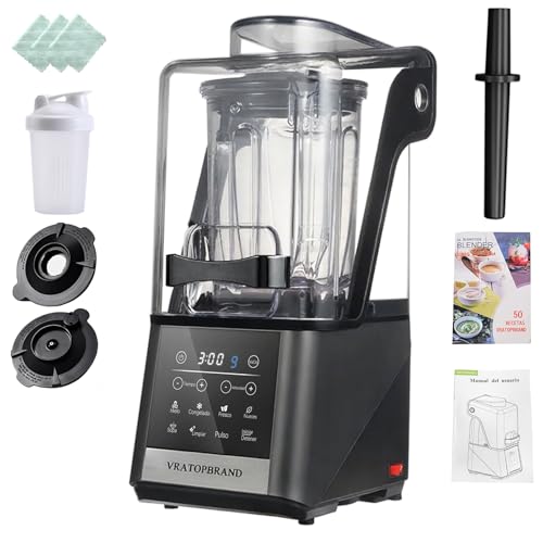 Licuadora Vaso de Vidrio, Licuadoras al Vacío 1500W Profesional, Extractor de Jugos Sin Espuma, Silenciosa, Vaso 2L, Autolimpieza, 9 Velocidades, para Batidos,Smoothies,Sopas,Hielo y Alimentos Bebé