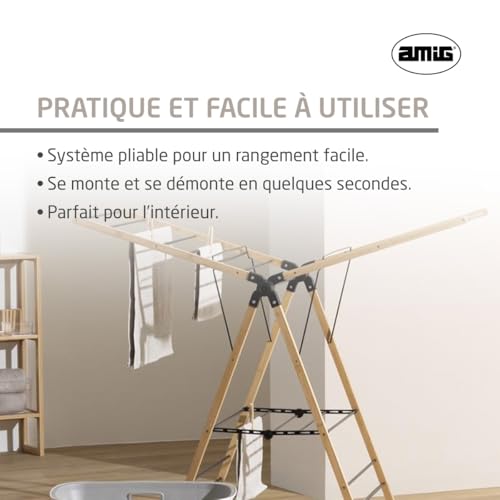 Séchoir pliable à ailes pour optimiser l'espace de la buanderie avec élégance - 5