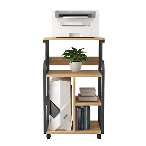 ELUKHT Soporte para impresora móvil tipo suelo, con marco de metal, estante multifunción de 3 capas, utilizado en oficina, sala de estar, soporte de copiadora para el hogar, oficina/B: blanco (A