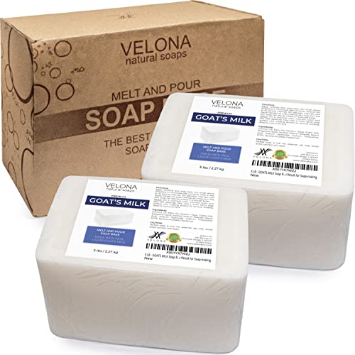 10 LB - Goats Milk Soap Base by Velona | SLS/SLES Free | Melt and Pour | Natural Bars for The Best Result for Soap-Making