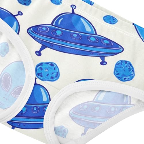 Designer Girls Underwear Toddlers 2t Cotton Girl Panties Cute Cartoon Blue Alien UFO White Underpants Briefs4