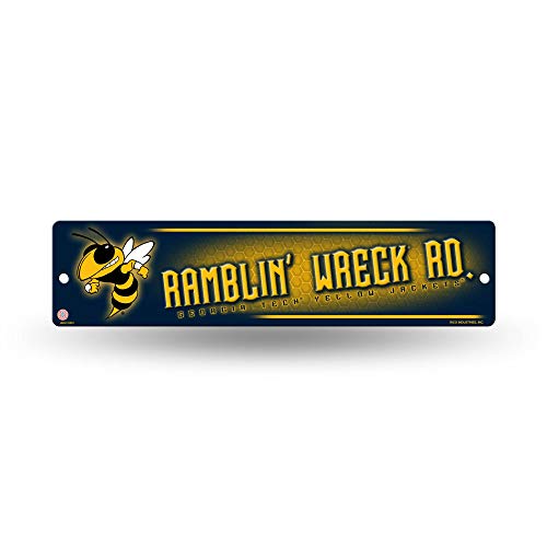 Rico Industries NCAA Georgia Tech Yellow Jackets 16-Inch Plastic Street Sign Décor