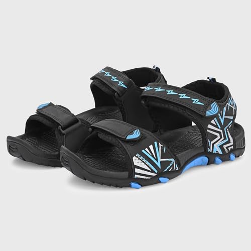 Image of Centrino Men's Phylon Sandals |Adjustable Velcro Strap Athletic Sandals |Geometric Wave Pattern Open Toe|Durable Rubber Sole Outdoor Water Sandals for Summer Beach Hiking Walking & Casual Wear (9352)