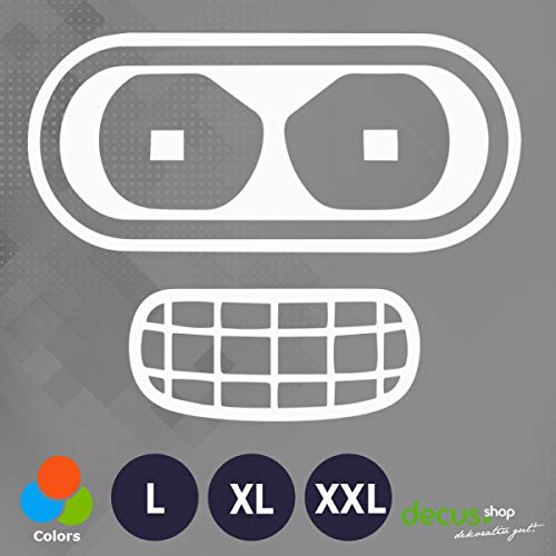 Decus Futurama Bender Face XL 0127 (Blanco) // Pegatina OEM JDM Style Vinyl Transfer