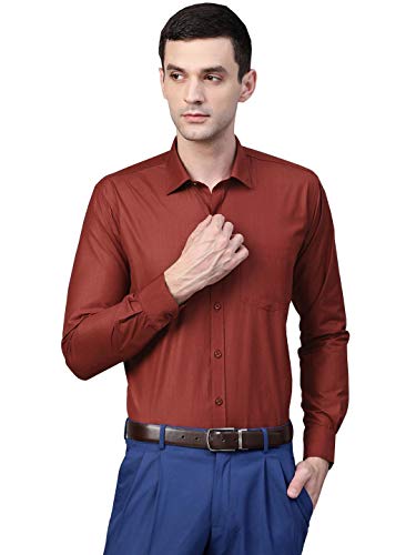 Image of MANQ Men's Regular Fit Cotton Formal Shirt, Full Sleeves, Spread Collar, Button-Down, Office, Business & Casual Wear