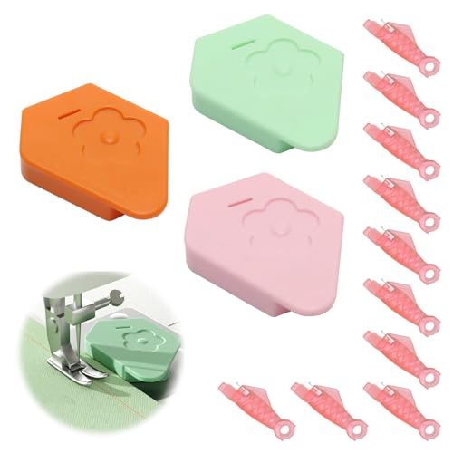 3 Pièces Guide de Couture Magnétique pour Machine à Coudre, Aide-Ourlet Polygonal Multifonction avec Échelle Graduée, Accessoire de Couture et Ourlet...