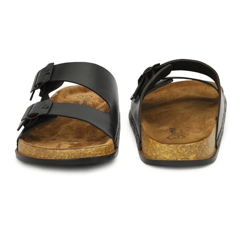 Image of Leatherful Men's premium leather slipper | Genuine Leather upper | Suede Leather Insole | PU sole | Stylish flip flop for men | Birkenstock