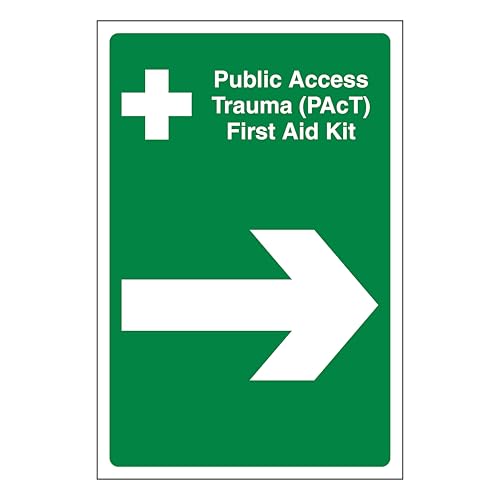 Kit de premiers secours transparent V Safety flèche droite signalétique murale 300 x 400