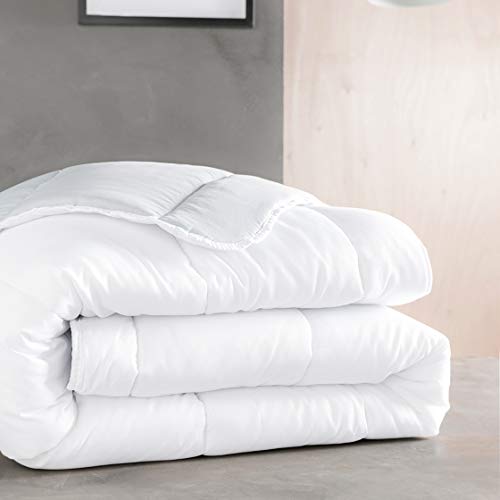 Today Couette 140X200 Microfibre Bicolore Zinc/Chantilly