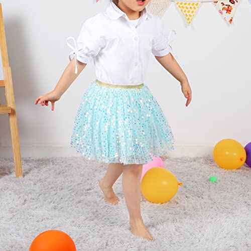 Image of KEREDA Toddler Girls Layered Tutu Skirt Sparkling Sequin Tulle Dance Skirts