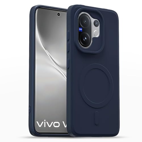 Image of Back Cover | MagFit Ring Design (Non-Magnetic) | Shockproof Protection | Anti-Slip Grip | Raised Camera Edges | Slim Protective Case for Vivo V60 5G / V60e 5G / T4 Pro 5G (Steel Blue)