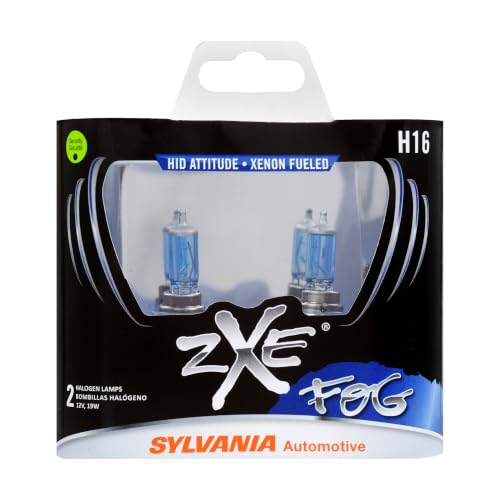 SYLVANIA - H16 SilverStar zXe Fog High Performance Halogen Fog Light Bulb - Bright White Light Output, HID Attitude, Xenon Fueled Technology (Contains 2 Bulbs)