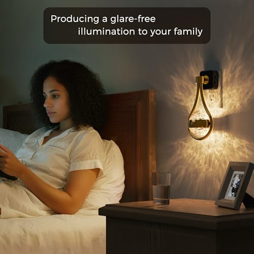 L LOHAS LED Night Lights Plug Into Wall: 2 Pack Star Projector RGB Night Light with 10 Color Change, Dusk to Dawn Sensor, 330°Rotating Globe Night Light for Bedroom, Hallway, Home Decor, Gaming Room — view 5