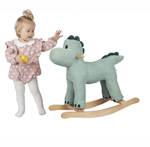 Rock My Baby Baby Rocking Horse Dinosaur, Dino Rocking Animal, Wooden Rocking Toy, Animal Ride On, For Girls And Boys Age 18 Month And Up(Green Dinosaur) #TOP2