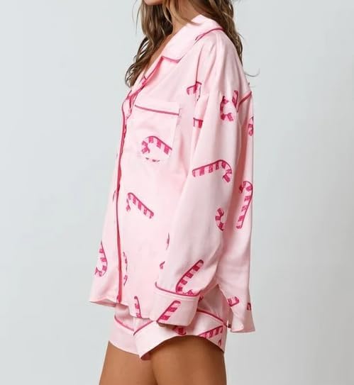 LILTWIST Women Christmas Santa Pajamas Cute Xmas Tree 2 Piece Pjs Shorts Set Martini Long Sleeves Pj Shirts Sets Loungewear - Image 4