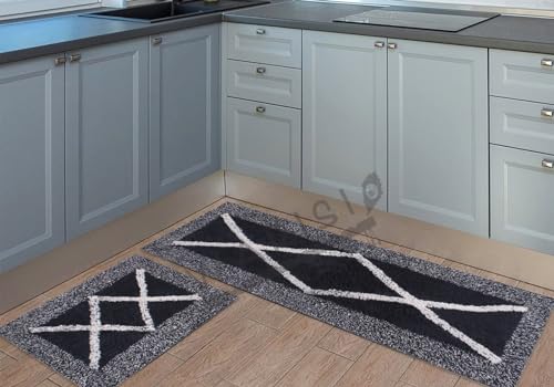 Image of Cotton Kitchen Doormat| Floor Mat | Door Mat| Anti-Slip, Soft,Washable, Printed, Designer, for Floor, Kitchen, Room Offices (120L X 40W & 60L X 40W Centimetre), Rectangular (Design-1)