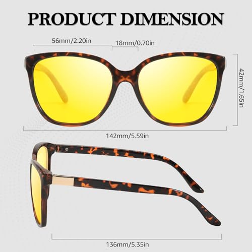 TJUTR Night Driving Glasses for Women Polarized Yellow Tint Night Vision Glasses Anti Headlight Glare Glasses at Nighttime3