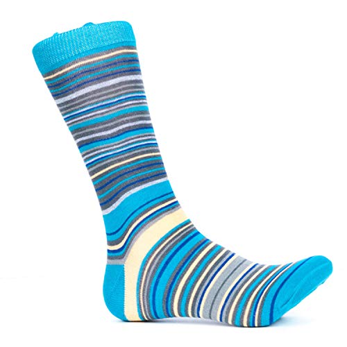 Melvado Mens Dress Socks 4 Pack, Cotton Rich Colorful Patterned Striped Dress Socks2
