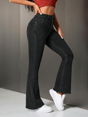 Image of TOPLOT Women's Jeans | Bootcut Fit Design | Trendy Fashion Stylish Look Structure |Regular Pant Baggy High Waist | Comfortable Wear | Easy Movement Fit | Casual & Everyday Wear (5155)