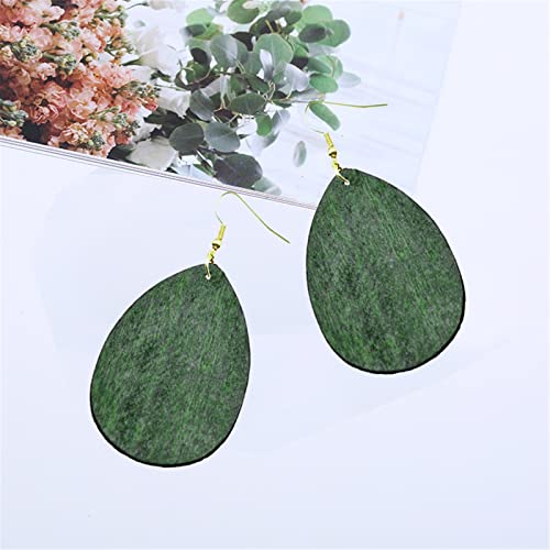 Wooden Hoop Earrings for Women Retro Black African Bohemian Wood Teardrop Geometric Lightweight Dangle Drop Earrings 6