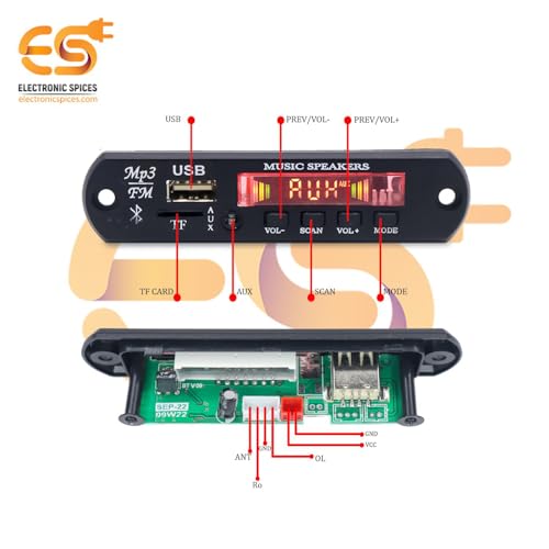Image of Electronic Spices Bluetooth Mp3 Usb Fm Radio Player and Decoder Module With Remote Pack of 1pcs