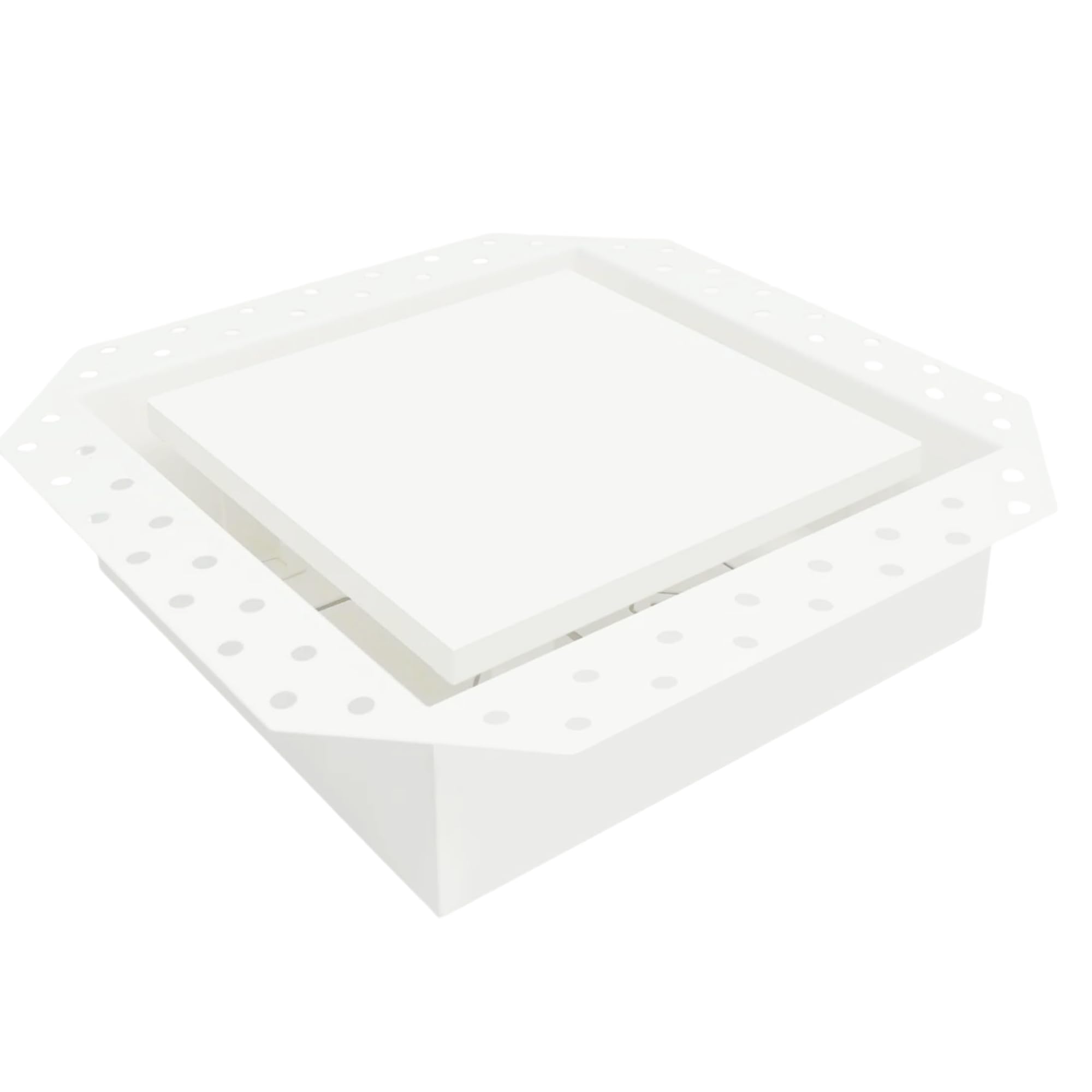 Fittes Flush Wall Vent [Luxe], Minimalist Solid Steel HVAC Air Return Register Cover, Customizable Modern Adjustable Airflow Solution for Home or Ceiling, Damper Included – 8"x8" – Satin White