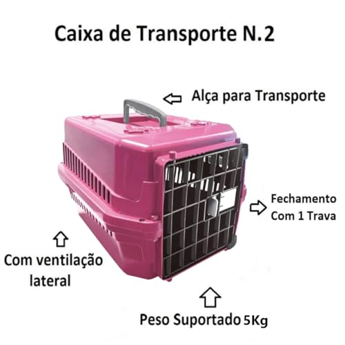 Genérico, Caixa de Transporte Para Animais N2 Cachorros e Gatos Rosa
