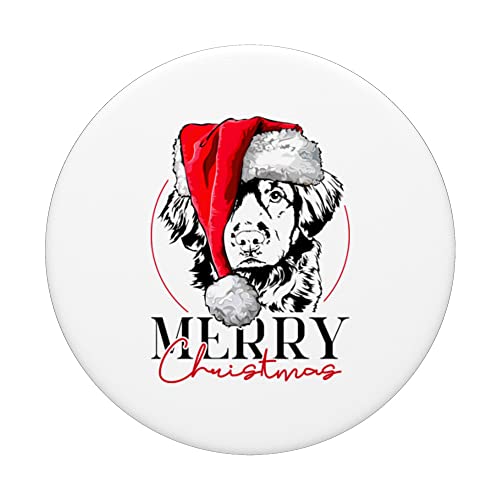 Santa Nova Scotia Duck Tolling Retriever Merry Christmas dog PopSockets Swappable PopGrip, Black - Image 3