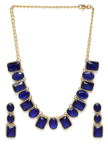 Juego de joyas de cristal azul DMZ-2065 para cenas y eventos elegantes 5
