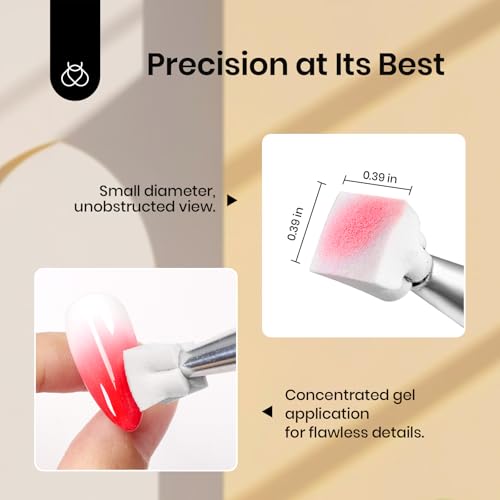 Image of Beetles 150Pcs Soft Nail Sponges for Ombre, White Nail Sponge with Grabbing Pen, Blooming Nails Art Brushes, Gradient Manicure DIY Tools, Professional Accessories Supplies for Home and Salon Use