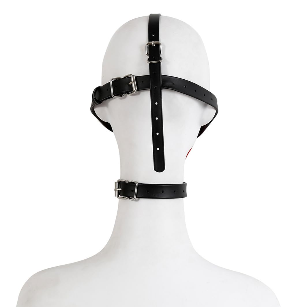 BDSM Open Mouth Gag Dog Muzzle Ball Gag SM Adjustable Open Mouth Ball Gag Fetish Head Harness for Men Women Adults Bondage Restraints Sex Play, Erotic Sex Toy for Couples Flirt Slave Roleplay