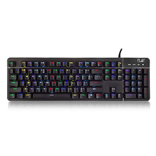 Ewent PL3350 Tastatur, USB, QWERTY, Schwarz – Tastaturen (Standard, USB, mechanische Tastatur, QWERTY, RGB-LED, schwarz)