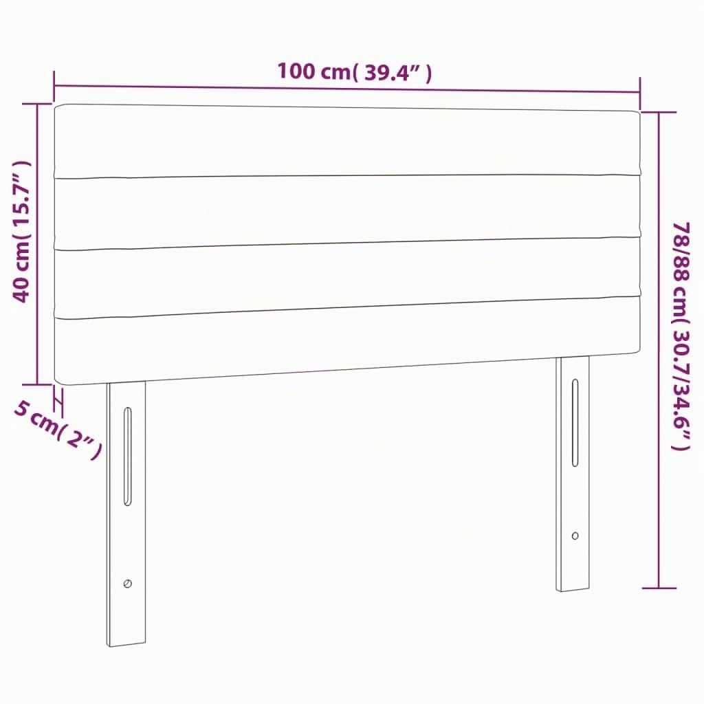 vidaXL Cabecero de Tela Gris Claro 100x5x78/88 cm