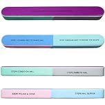 7-Sided Professional Nail Buffer, 4Pcs Nail Sanding Files for Gel Natural and Acrylic Nails, Manicure Tools Nails Buffer Block Fingernail Buffering File Polishing Strips
