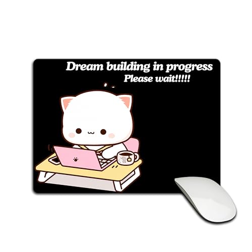 Image of Mouse Pad - (Dream Building Progress) - 9 x 7.5 Inch, Smooth & Water-Resistant Surface for Precise Control, Non-Slip Rubber Base, 3MM Thick - Ideal for Office, Home, Study & Gaming