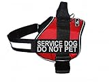 Doggie Stylz Service Dog Harness Vest - Red, Girth 30-42" - Reflective Safety Features & Handler Control Handle