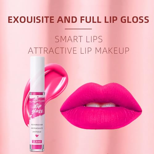 Hot Pink Liquid Lipstick, Lipsticks for Women Long Lasting, Waterproof Non-Sticky Full-Coverage Bright Pink Lip Gloss, Not Fade Matte Lip Stain,Tinted Lip Balm for Girls & Women - Image 3
