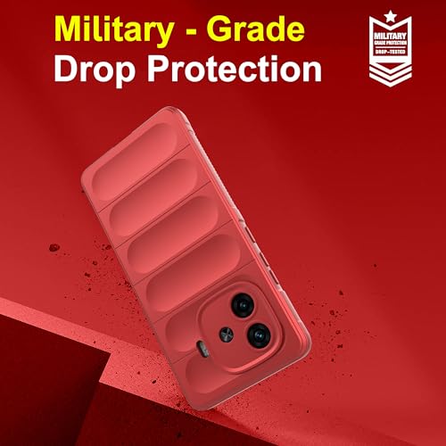 Image of amazon basics Back Case Cover for iQOO Neo 10R | Compatible for iQOO Neo 10R Back Cover | Liquid Silicon Magic Case with Camera Protection | Red