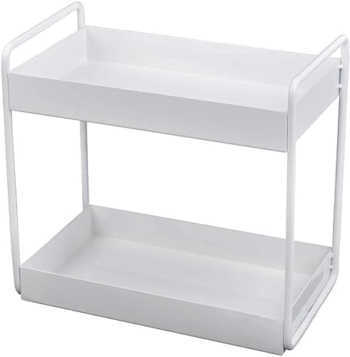 Miniatura 4 de Organizador de encimera de baño de 2 niveles, soporte para cosméticos, organizador de cosméticos, estante de almacenamiento de gabinete de cocina,