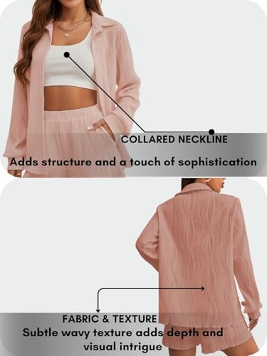 Image of Leriya Fashion Co-Ord Set for Women Stylish | Summer Night Suit for Women | Unique Textured Pattern Pyjama Set for Woman Travel Beach & Holiday Looks | Trendy Top & Shorts for Summer Day Vacations