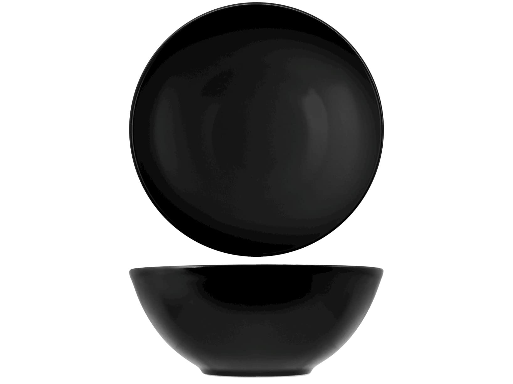 H&H Stoneware Salad Bowl, 22 cm, Black