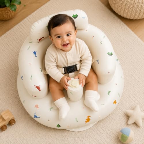 Image of Tarkan Inflatable Baby Floor Seat with 3-Point Safety Belt for 3-36 Months