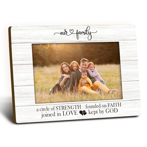 Foyoulame Family Picture Frames 4x6, Family Frame, Adoption Day Gifts, FamilyGifts, Adoption Gifts For Adoptive Parents, Religious OurFamily Decorative Photo Picture Frame for Table Desk Decor(White)